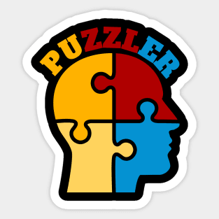 Retro puzzle lover gift Sticker